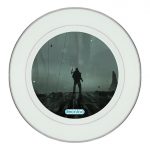 طبق زينة للطعام باطار داخلي فضي بتصميم حافة العالم ديث ستراندنغ