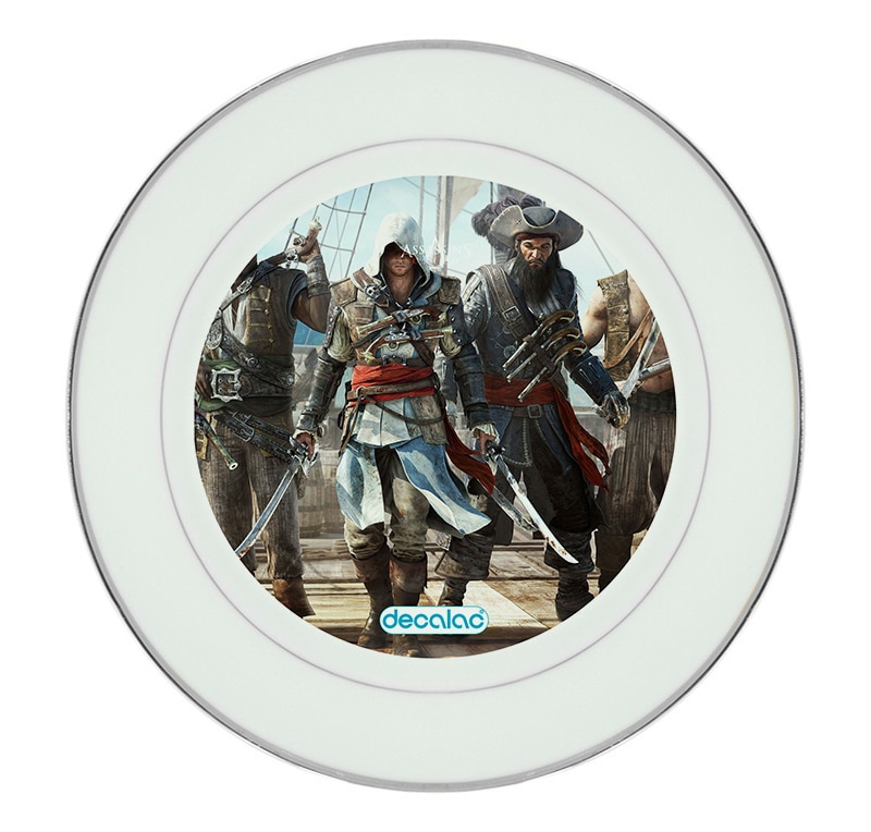 طبق زينة للطعام باطار داخلي فضي بتصميم حرب بحريه أساسنز كريد طبق زينة للطعام باطار داخلي فضي بتصميم حرب بحريه أساسنز كريد