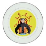 طبق زينة للطعام باطار داخلي فضي بتصميم ختم ناروتو