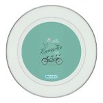 طبق زينة للطعام باطار داخلي فضي بتصميم دراجه هوائيه