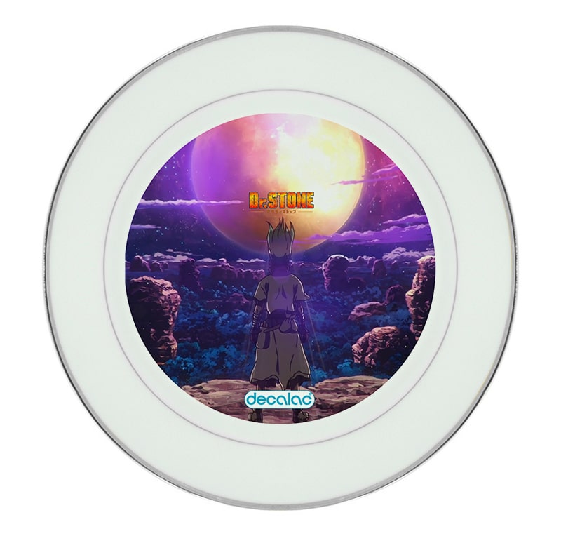 طبق زينة للطعام باطار داخلي فضي بتصميم دكتور ستون امل العالم طبق زينة للطعام باطار داخلي فضي بتصميم دكتور ستون امل العالم