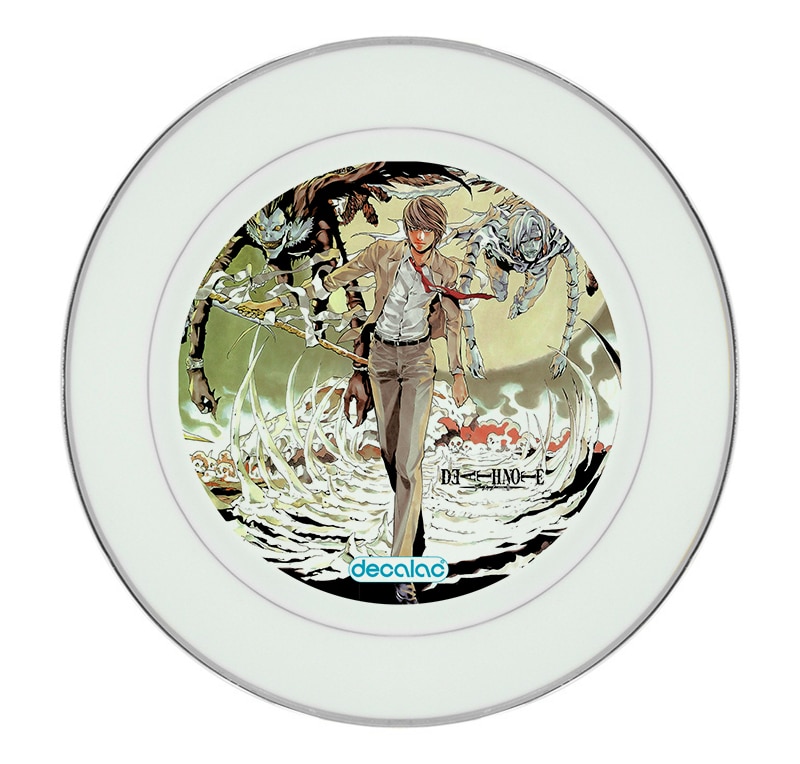 طبق زينة للطعام باطار داخلي فضي بتصميم ديث نوت عالم الشياطين طبق زينة للطعام باطار داخلي فضي بتصميم ديث نوت عالم الشياطين