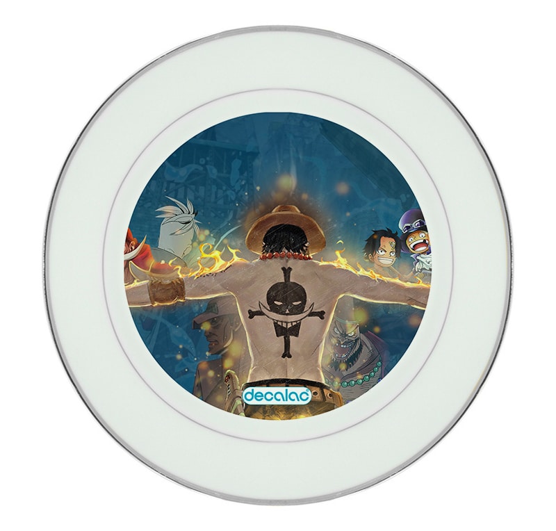 طبق زينة للطعام باطار داخلي فضي بتصميم ذكريات إيس ون بيس طبق زينة للطعام باطار داخلي فضي بتصميم ذكريات إيس ون بيس