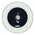 طبق زينة للطعام باطار داخلي فضي بتصميم رائد فضاء