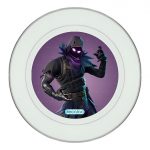 طبق زينة للطعام باطار داخلي فضي بتصميم  رافين فورتنايت