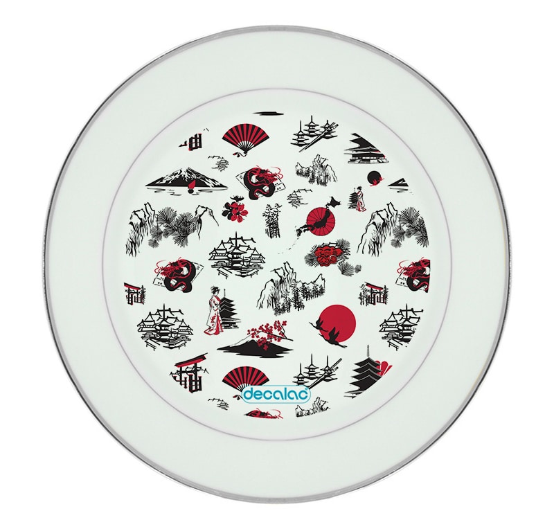 طبق زينة للطعام باطار داخلي فضي بتصميم رسومات يابانيه طبق زينة للطعام باطار داخلي فضي بتصميم رسومات يابانيه