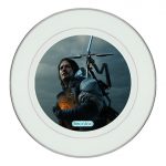 طبق زينة للطعام باطار داخلي فضي بتصميم سام بريدجز ديث ستراندنغ