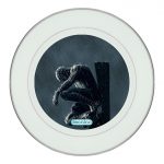 طبق زينة للطعام باطار داخلي فضي بتصميم سبايدر مان الاسود