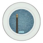 طبق زينة للطعام باطار داخلي فضي بتصميم سحاب