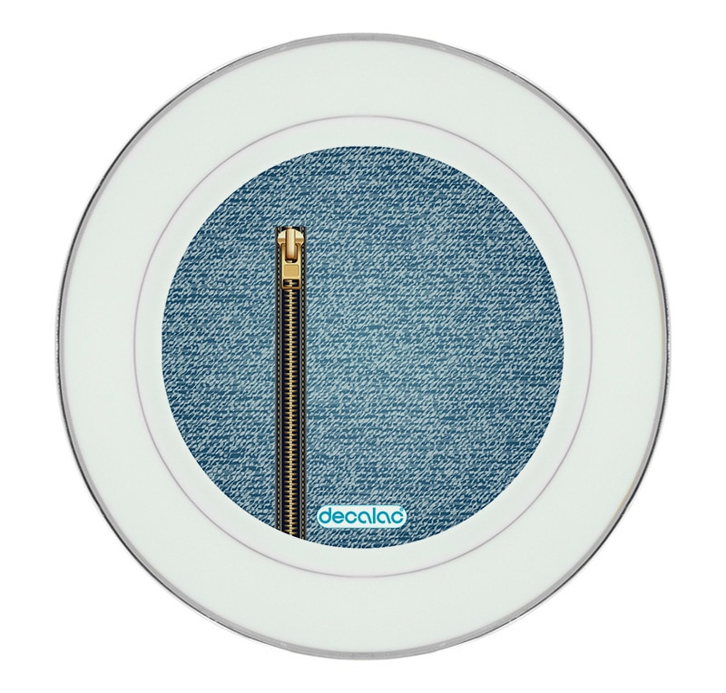 طبق زينة للطعام باطار داخلي فضي بتصميم سحاب طبق زينة للطعام باطار داخلي فضي بتصميم سحاب