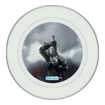 طبق زينة للطعام باطار داخلي فضي بتصميم سيف جيرالت ذا ويتشر 3 وايلد هانت