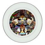 طبق زينة للطعام باطار داخلي فضي بتصميم شخصيات أكاديميتي للأبطال