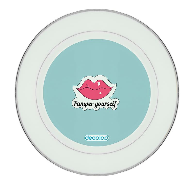 طبق زينة للطعام باطار داخلي فضي بتصميم شفاه جذابه طبق زينة للطعام باطار داخلي فضي بتصميم شفاه جذابه