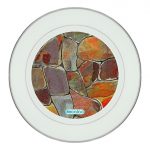 طبق زينة للطعام باطار داخلي فضي بتصميم صخور ملونه