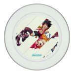 طبق زينة للطعام باطار داخلي فضي بتصميم ضربه القبضه كل الانميات