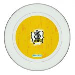 طبق زينة للطعام باطار داخلي فضي بتصميم عبارات انجليزية