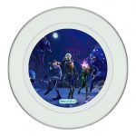 طبق زينة للطعام باطار داخلي فضي بتصميم فورت نايت زومبي