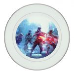 طبق زينة للطعام باطار داخلي فضي بتصميم قتال جماعي باتلفيلد