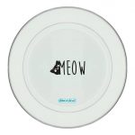 طبق زينة للطعام باطار داخلي فضي بتصميم قطه لطيفه