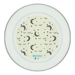 طبق زينة للطعام باطار داخلي فضي بتصميم قمر ونجوم