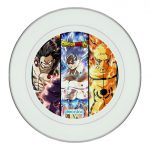 طبق زينة للطعام باطار داخلي فضي بتصميم قوة الابطال كل الانميات