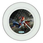 طبق زينة للطعام باطار داخلي فضي بتصميم قوة سبيدر مان