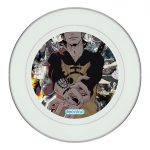 طبق زينة للطعام باطار داخلي فضي بتصميم قوة لاو ون بيس