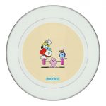 طبق زينة للطعام باطار داخلي فضي بتصميم قوه كوكي شخصيات BT21