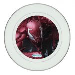 طبق زينة للطعام باطار داخلي فضي بتصميم كارنج سبايدر مان