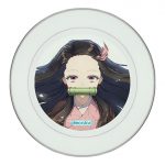 طبق زينة للطعام باطار داخلي فضي بتصميم كامادو نيزوكو