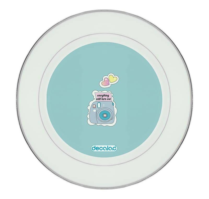 طبق زينة للطعام باطار داخلي فضي بتصميم كرتون كاميرا طبق زينة للطعام باطار داخلي فضي بتصميم كرتون كاميرا