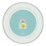 طبق زينة للطعام باطار داخلي فضي بتصميم كرتون كاميرا