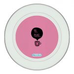 طبق زينة للطعام باطار داخلي فضي بتصميم كوب بعباره