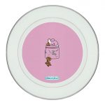 طبق زينة للطعام باطار داخلي فضي بتصميم كوكي و شوكي شخصيات BTS