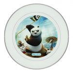 طبق زينة للطعام باطار داخلي فضي بتصميم كونغ فو باندا 3