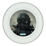 طبق زينة للطعام باطار داخلي فضي بتصميم  لعبة ديث ستراندنغ