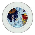 طبق زينة للطعام باطار داخلي فضي بتصميم لوفي ضد سيزار ون بيس