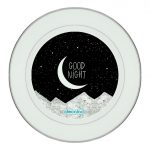 طبق زينة للطعام باطار داخلي فضي بتصميم ليله سعيده