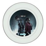 طبق زينة للطعام باطار داخلي فضي بتصميم ليون وكلير رزدنت إيفل 2