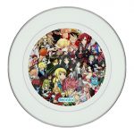 طبق زينة للطعام باطار داخلي فضي بتصميم مكس انمي