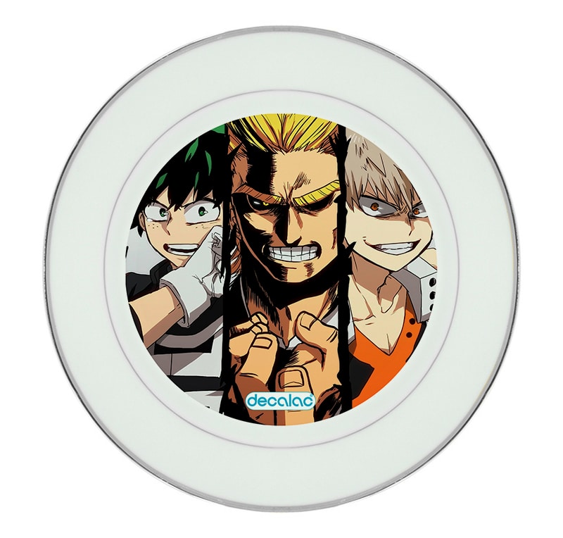 طبق زينة للطعام باطار داخلي فضي بتصميم ميدوريا وباكوغو واوول مايت طبق زينة للطعام باطار داخلي فضي بتصميم ميدوريا وباكوغو واوول مايت