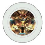 طبق زينة للطعام باطار داخلي فضي بتصميم ناروتو وكوراما الكيوبي