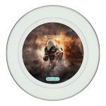 طبق زينة للطعام باطار داخلي فضي بتصميم نداء الواجب باتلفيلد