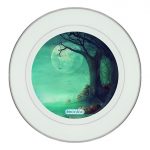 طبق زينة للطعام باطار داخلي فضي بتصميم هالوين مخيف