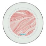 طبق زينة للطعام باطار داخلي فضي بتصميم وردي