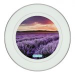 طبق زينة للطعام باطار داخلي فضي بتصميم ورود بنفسجيه