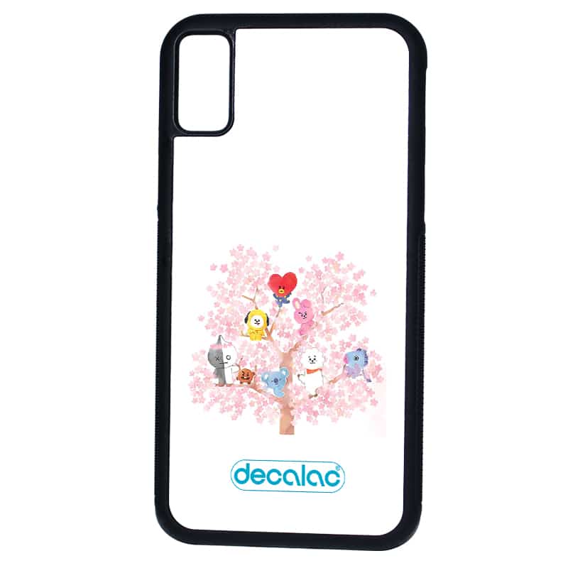 كفر آيفون XR بتصميم شجرة الكرز شخصيات BT21 كفر آيفون XR بتصميم شجرة الكرز شخصيات BT21