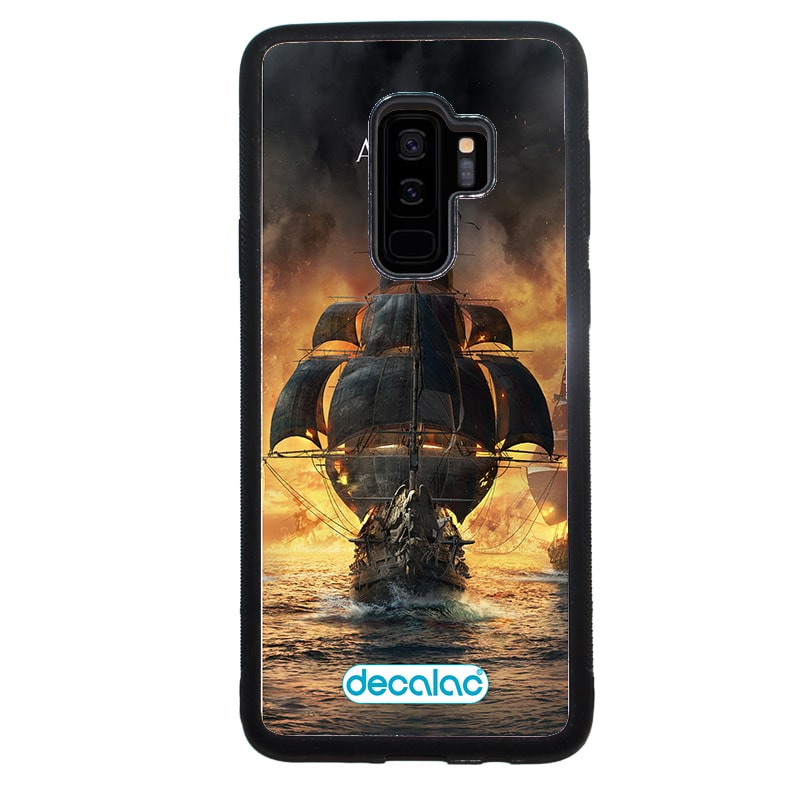 كفر جلاكسي اس 9 بلس بتصميم أساسنز كريد بلاك فلاغ كفر جلاكسي اس 9 بلس بتصميم أساسنز كريد بلاك فلاغ