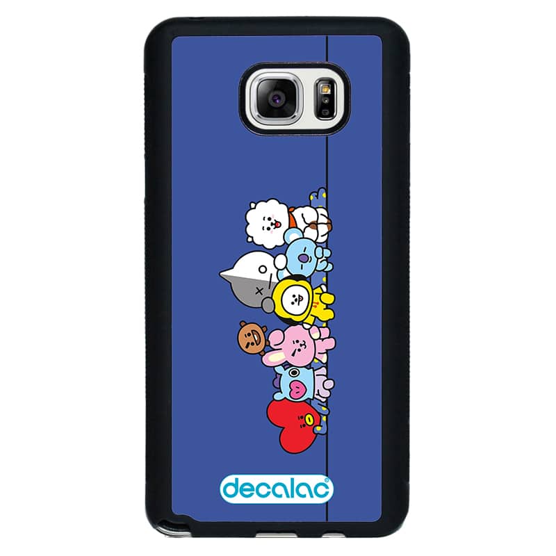 كفر نوت 5 بتصميم خط السعادة شخصيات BT21 كفر نوت 5 بتصميم خط السعادة شخصيات BT21