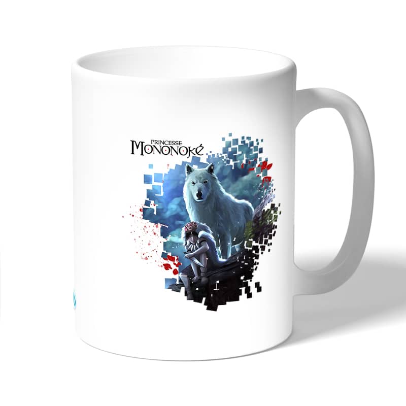 كوب قهوة بتصميم الاميرة مونونوكي مع ذئب كوب قهوة بتصميم الاميرة مونونوكي مع ذئب